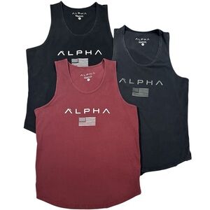 Alpha Men's Red Tank Top Activewear Gym Lifting Workout Muscle Size M